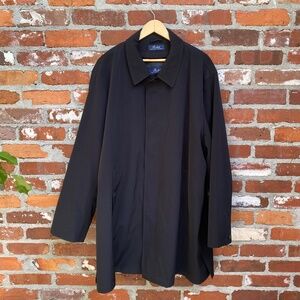 Ralph Lauren Posner Raincoat Black Single‎ Breasted 54 Reg